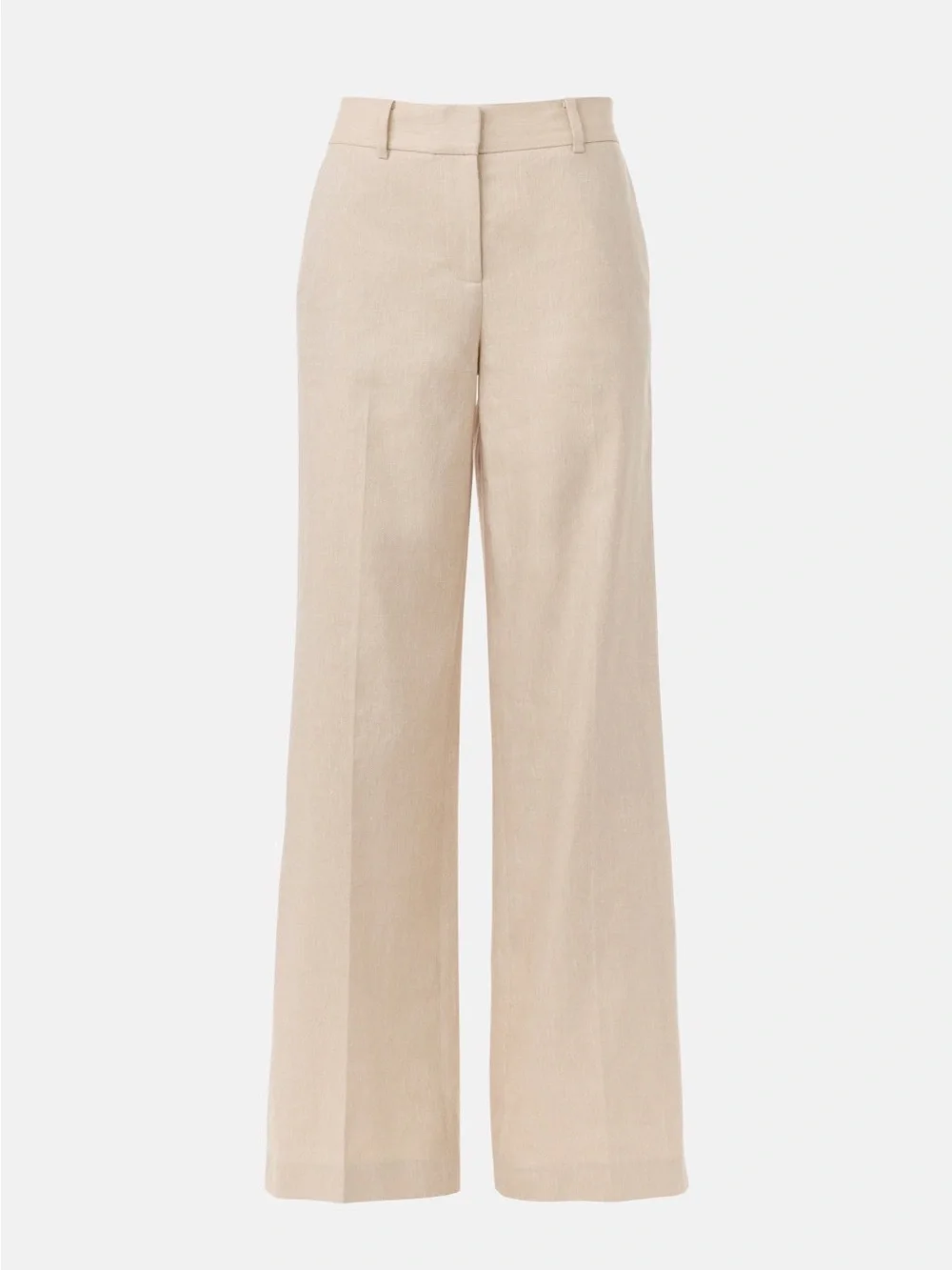 Wide-Leg High-Rise Trousers in Light Beige - Picture 5 of 9
